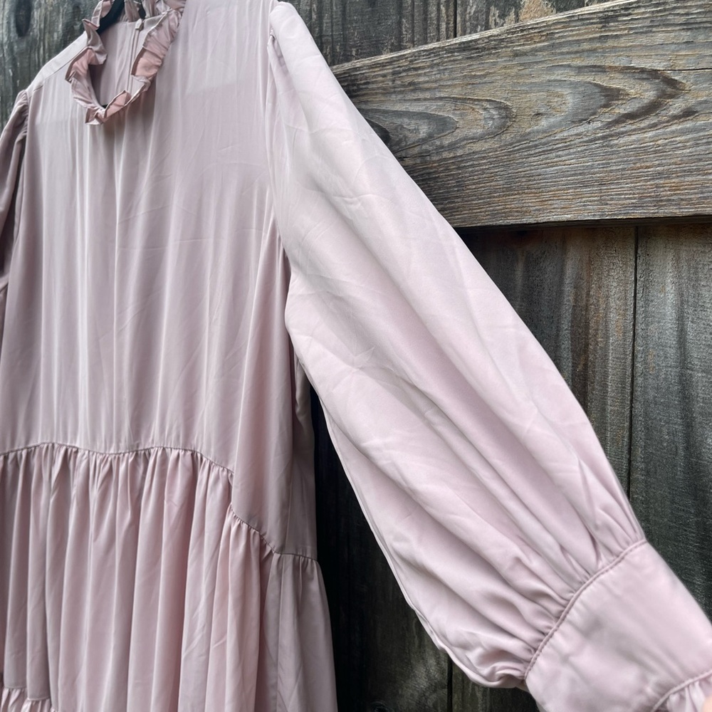 Dainty Jewells Blush Long Sleeve Tiered Dress - Picture 6 of 12